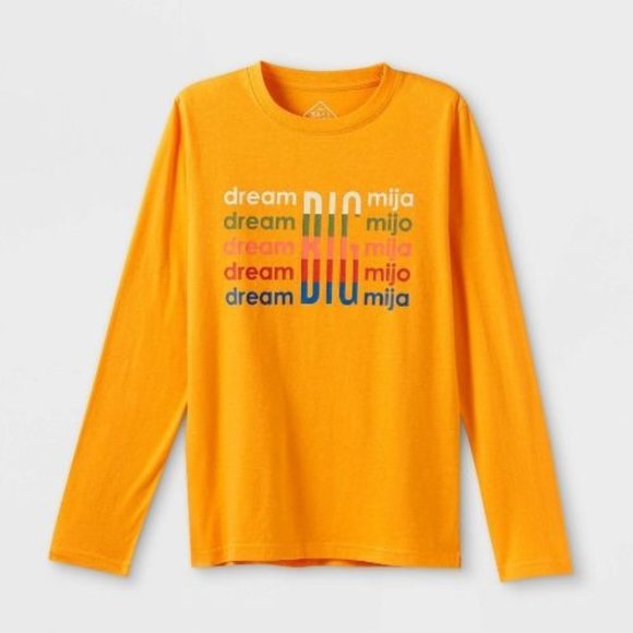 Latino Heritage Month Kids' Dream Big Long Sleeve T-Shirt - Yellow Small - Picture 1 of 7